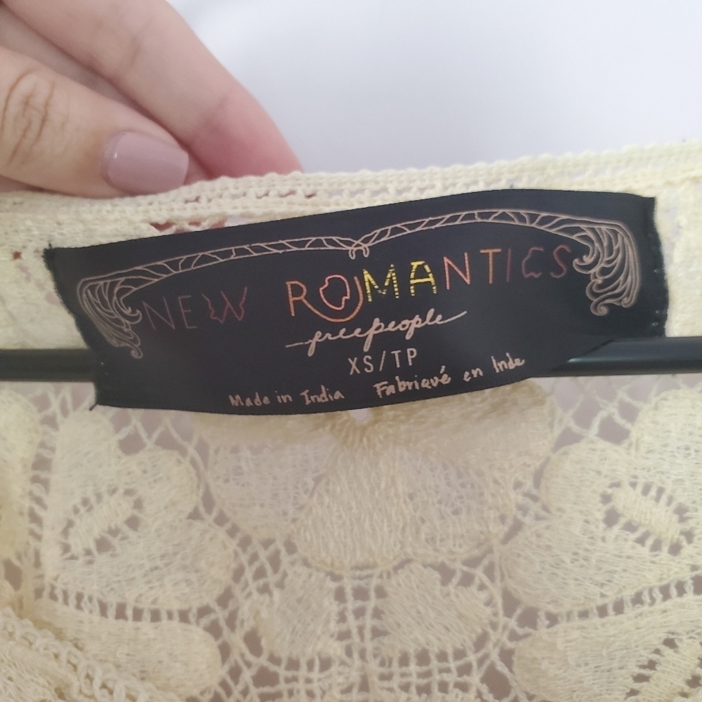 New Romantics Free People Beaded Sheer Top XS - Picture 3 of 11